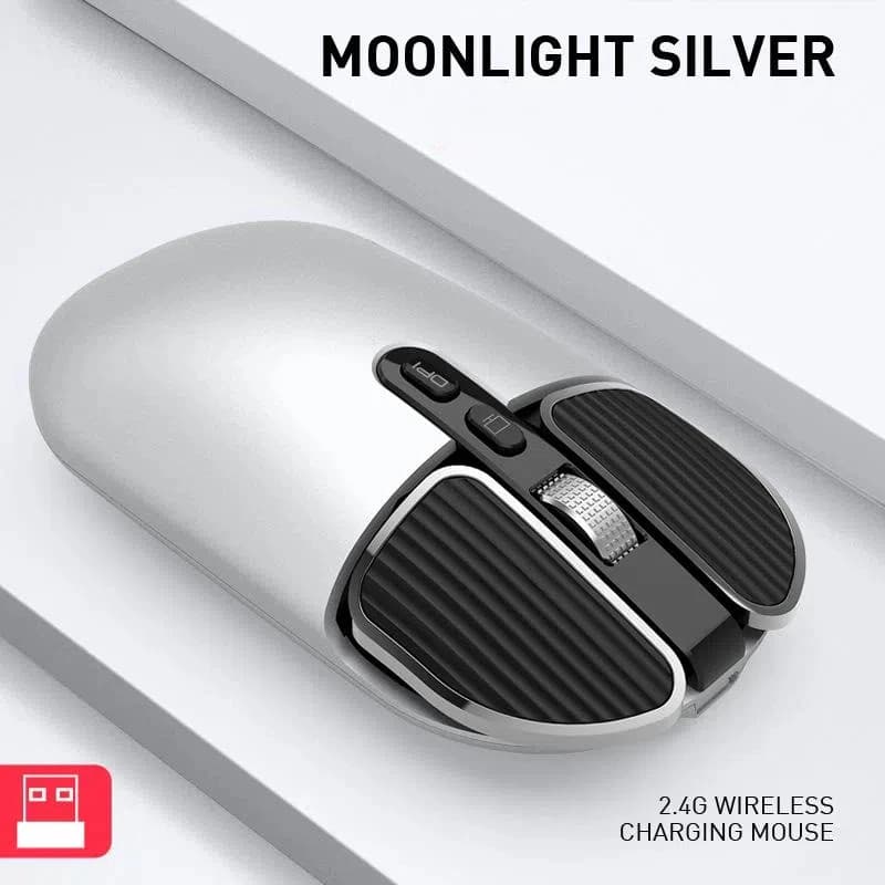 Souris silencieuse 2,4 GHz sans fil Bluetooth double mode, souris d'ordinateur rechargeable, ultra-f