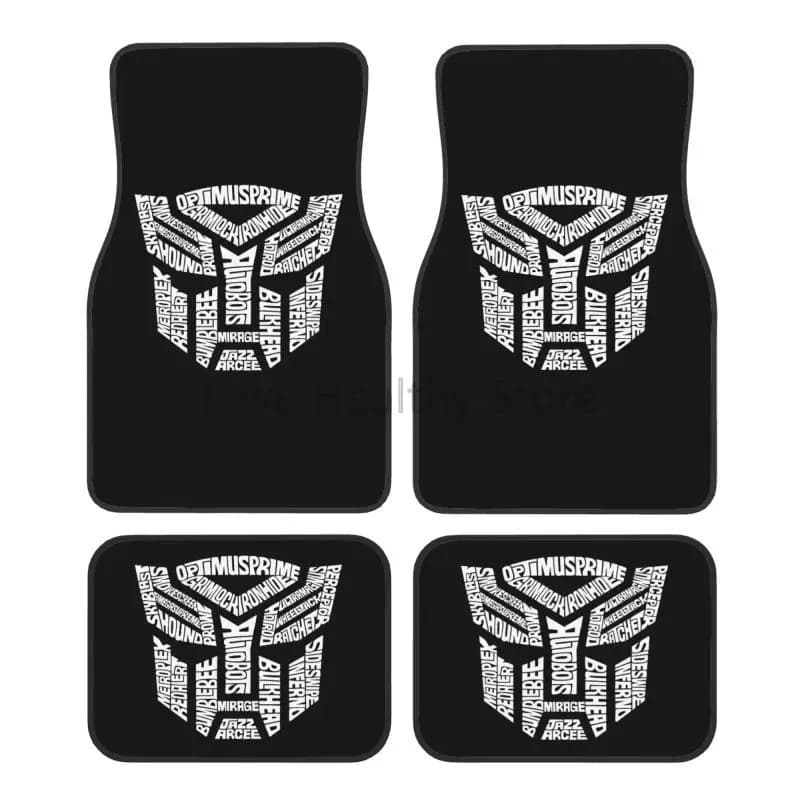 Blanc transformateur Autobots Film tapis de sol de voiture ensemble de 4 pièces voiture avant et arr