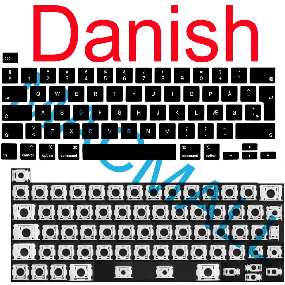 Touches de remplacement avec charnières pour Macbook Pro Retina, 16 pouces, A2141, A2289, A2251, ann