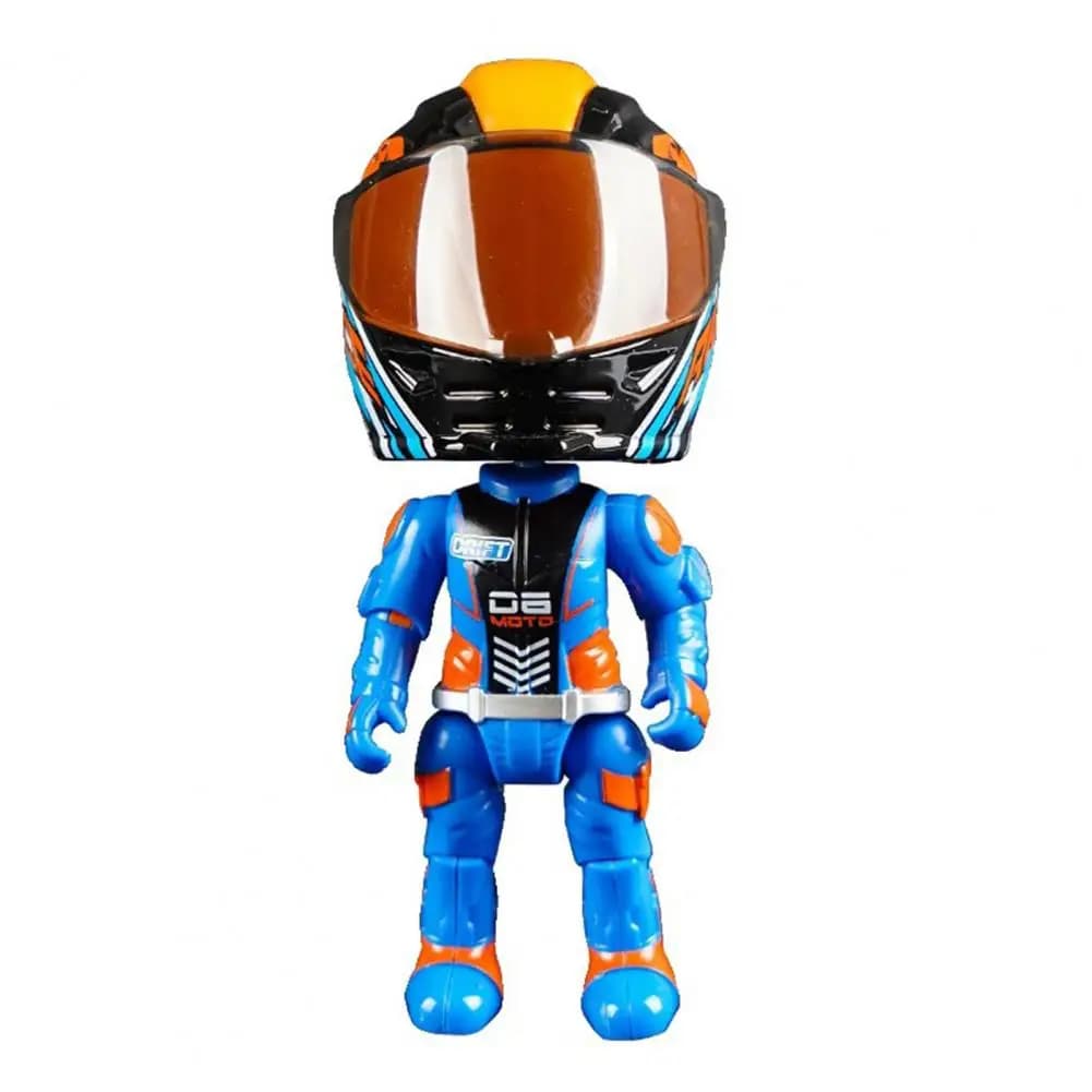 Figurine de cavalier de moto, casque déformable, pilote de course, Figurine d'action avec articulati