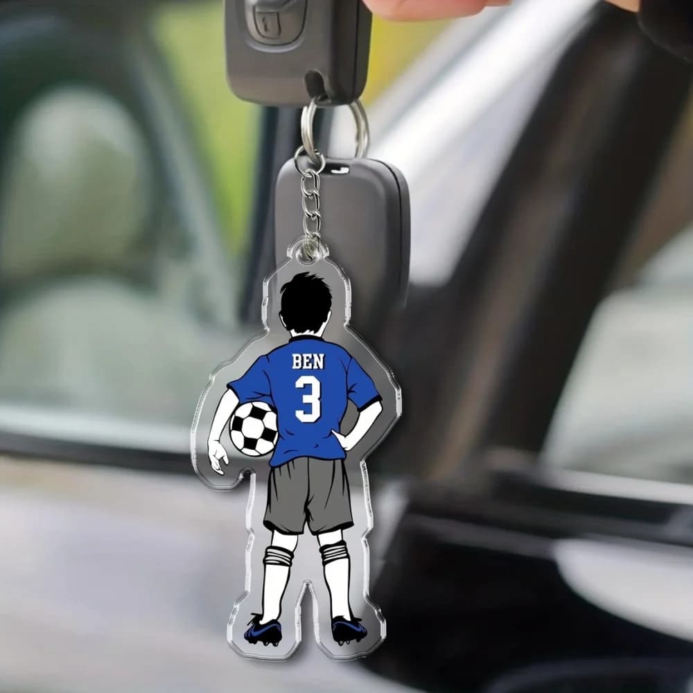 Étiquette personnalisée pour sac de football, porte-clés avec nom personnalisé, étiquette sportive, 