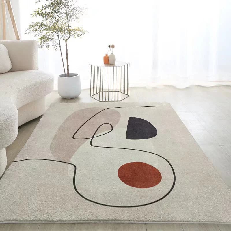 Tapis de Sol en Peluche Blanc Doux et Confortable, Décoration d'Nik, pour Salon, Lit, Bébé, Salle d'