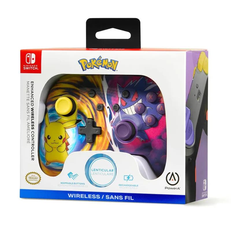 Manette sans fil améliorée Nintendo pour NS PowerA Pikachu vs. Gengar Pikachu Vortex en stock, origi