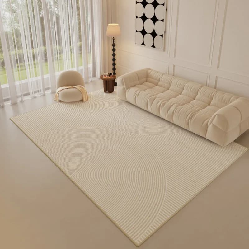 Tapis de salon minimaliste de luxe, couleur crème, grande surface, pour canapé, chambre à coucher, d