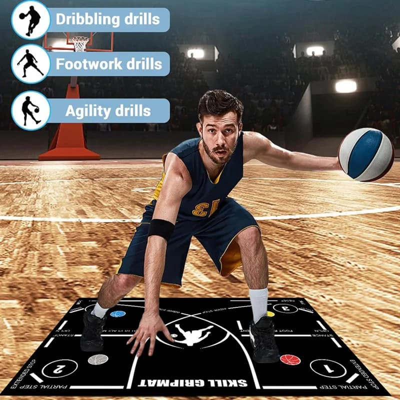 XFDZ-tapis de pied de basket-ball tapis d'entraînement de pied d'agilité Portable tapis d'entraîneme