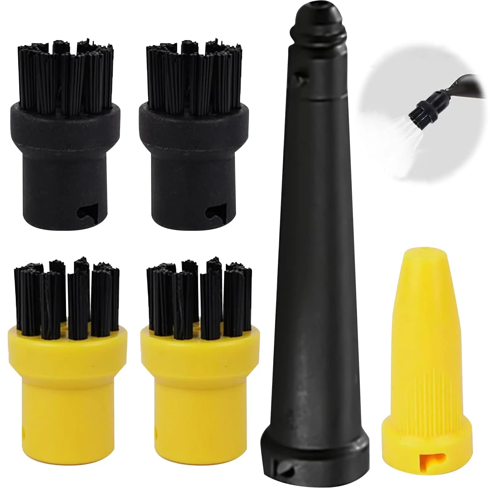 6 pièces pour accessoires de nettoyeur vapeur Kärcher, jeu de brosses rondes, jeu de buses, accessoi