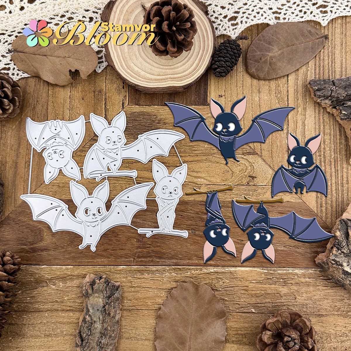 Matrices de découpe en métal originales, jolis animaux d'halloween, chauve-souris, gaufrage décorati
