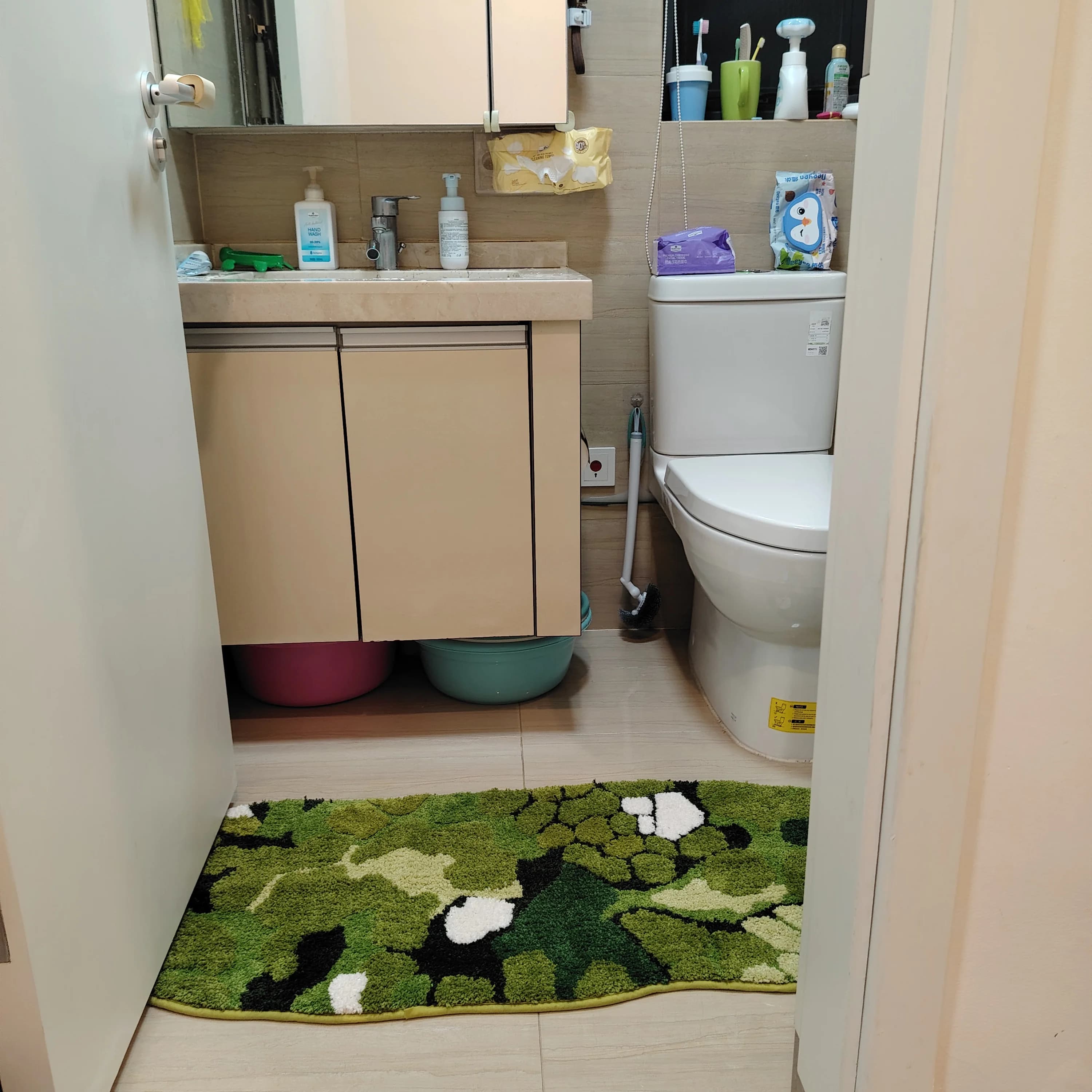 Tapis de chevet floqué en mousse de forêt, tapis de bain Ultra doux et antidérapant, tapis de salle 