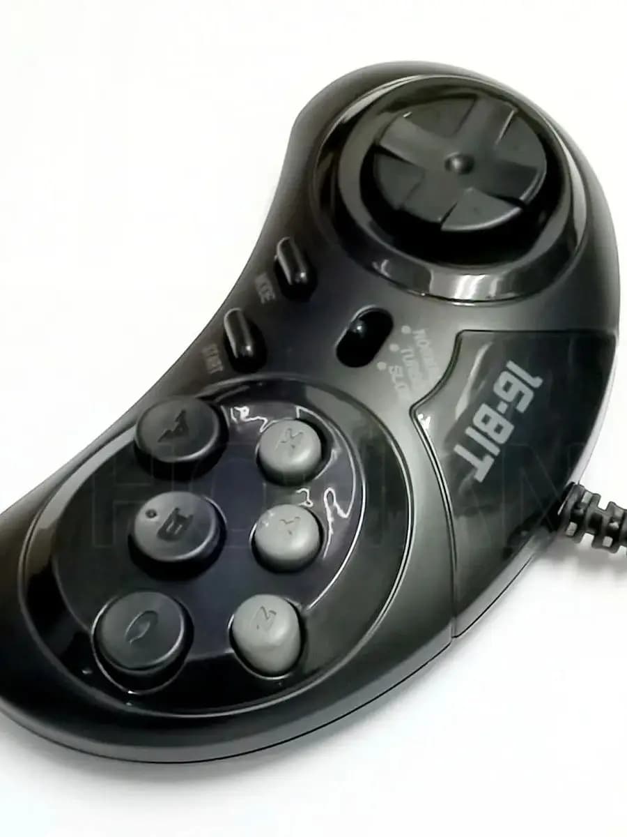 Manette de jeu à poignée universelle, classique, filaire, 6 boutons, pour Console SEGA PC MAC Mega D
