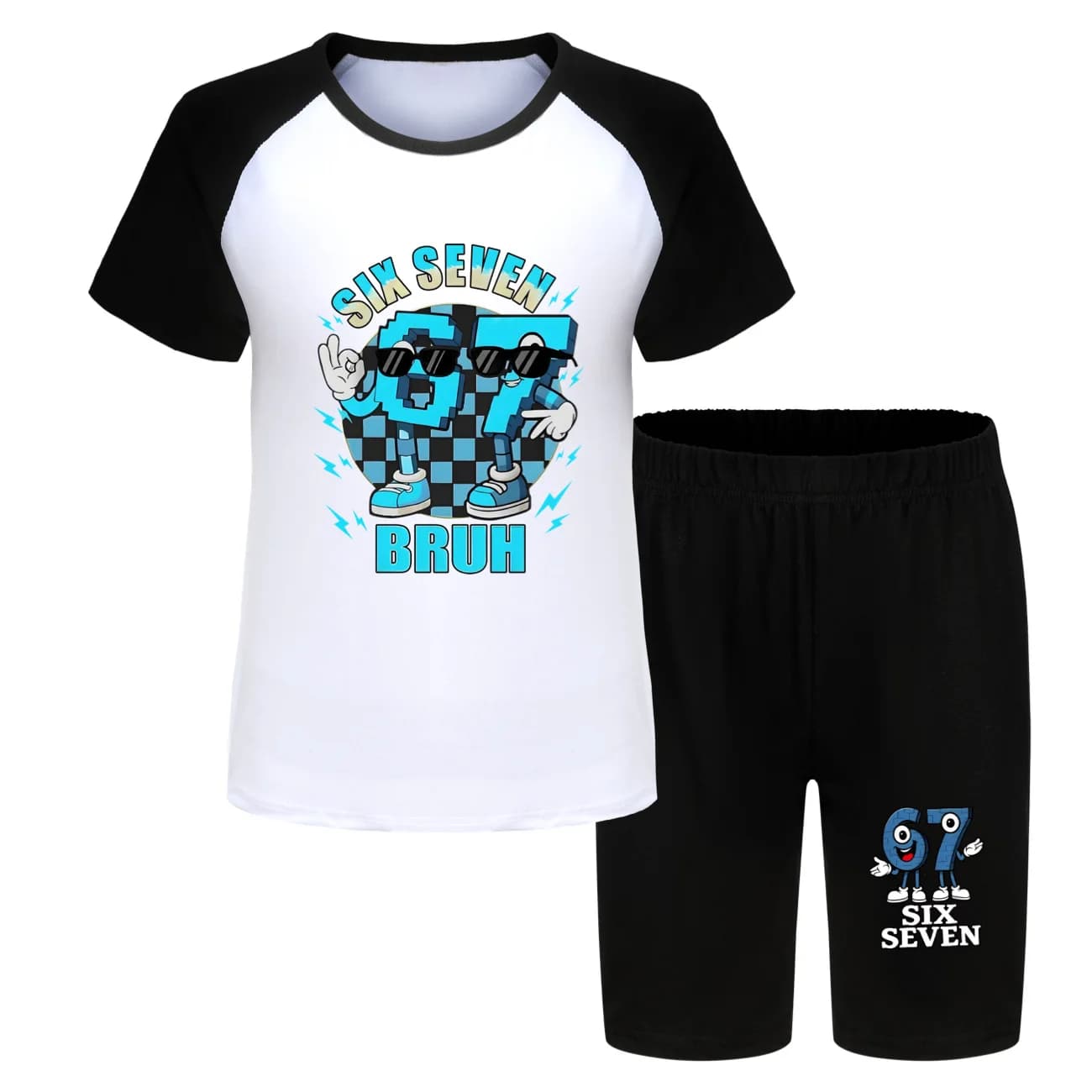 Ruba un cerveau enfants garçons graphique Football drôle glang 67 t-shirt chemisier court col rond e