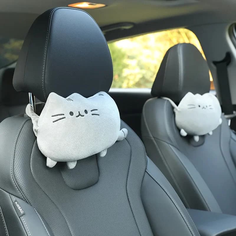 Coussin de sécurité en peluche pour siège de voiture chat mignon, coussin de sauna de dessin animé, 