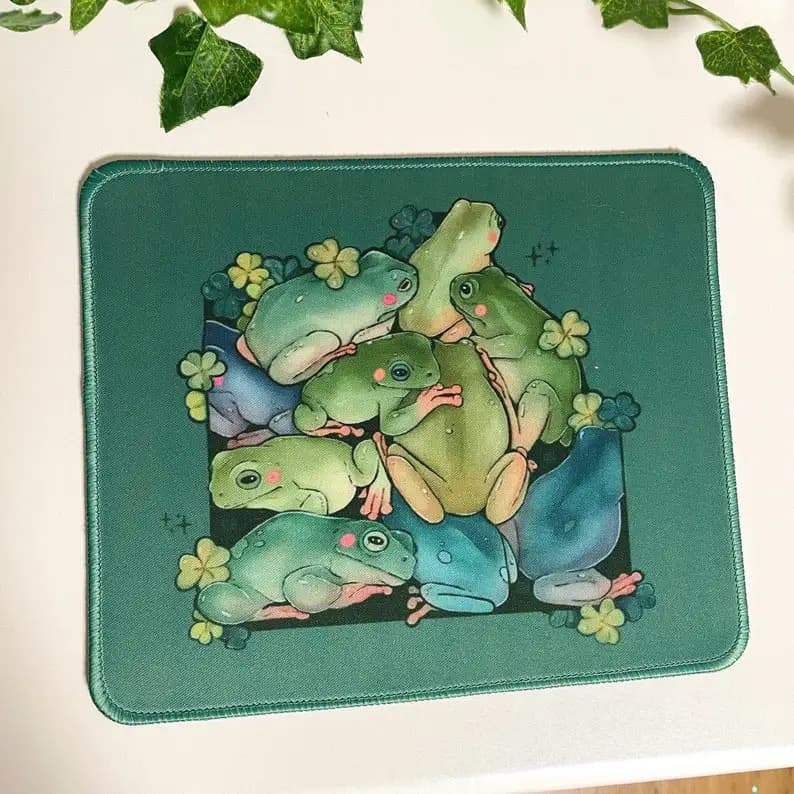 Tapis de souris à poils de grenouille, en Textile, mignon, en caoutchouc antidérapant, décor de bure