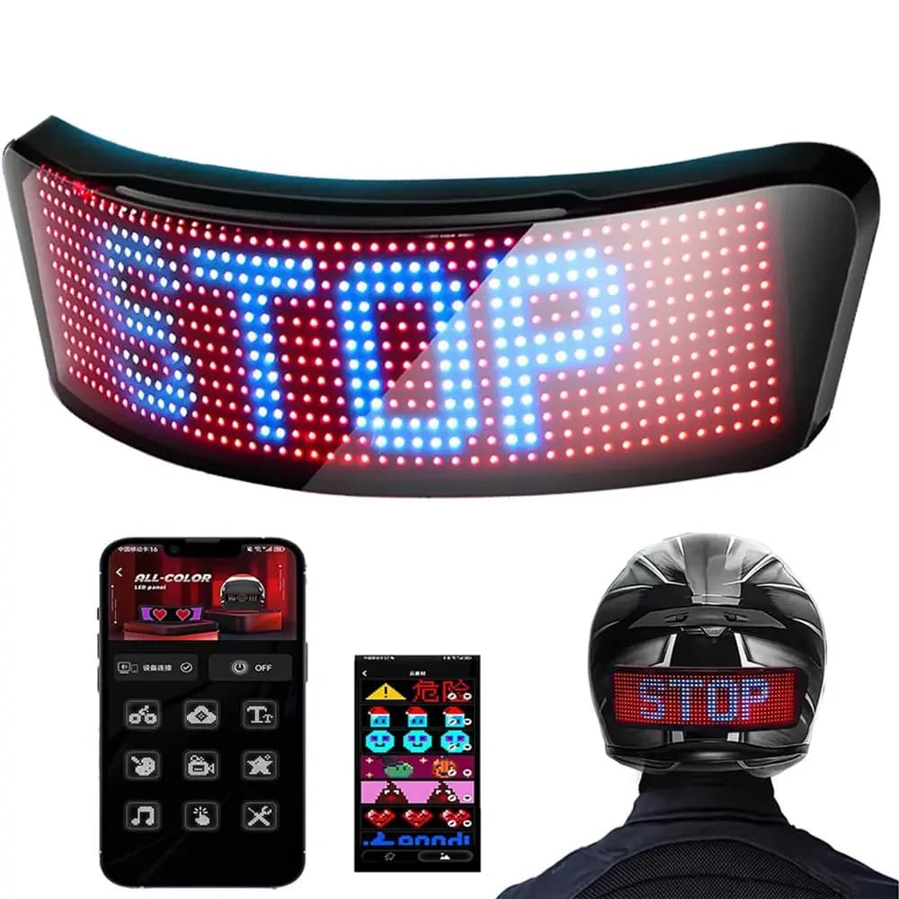 Affichage de casque de moto, voyant d'avertissement de casque de moto, conduite de nuit, bricolage, 