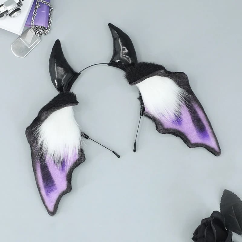 Couvre-chef d'oreille de bête de chauve-souris sur le thème sombre, 1 pièce, accessoires de Cos d'ha