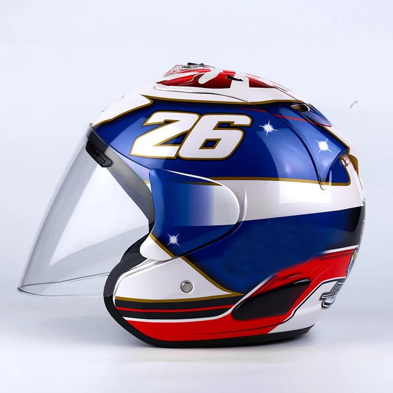 Garde-corps bleu avec couteau, casque de Scooter à visage ouvert approuvé ECE, demi-casque de moto d