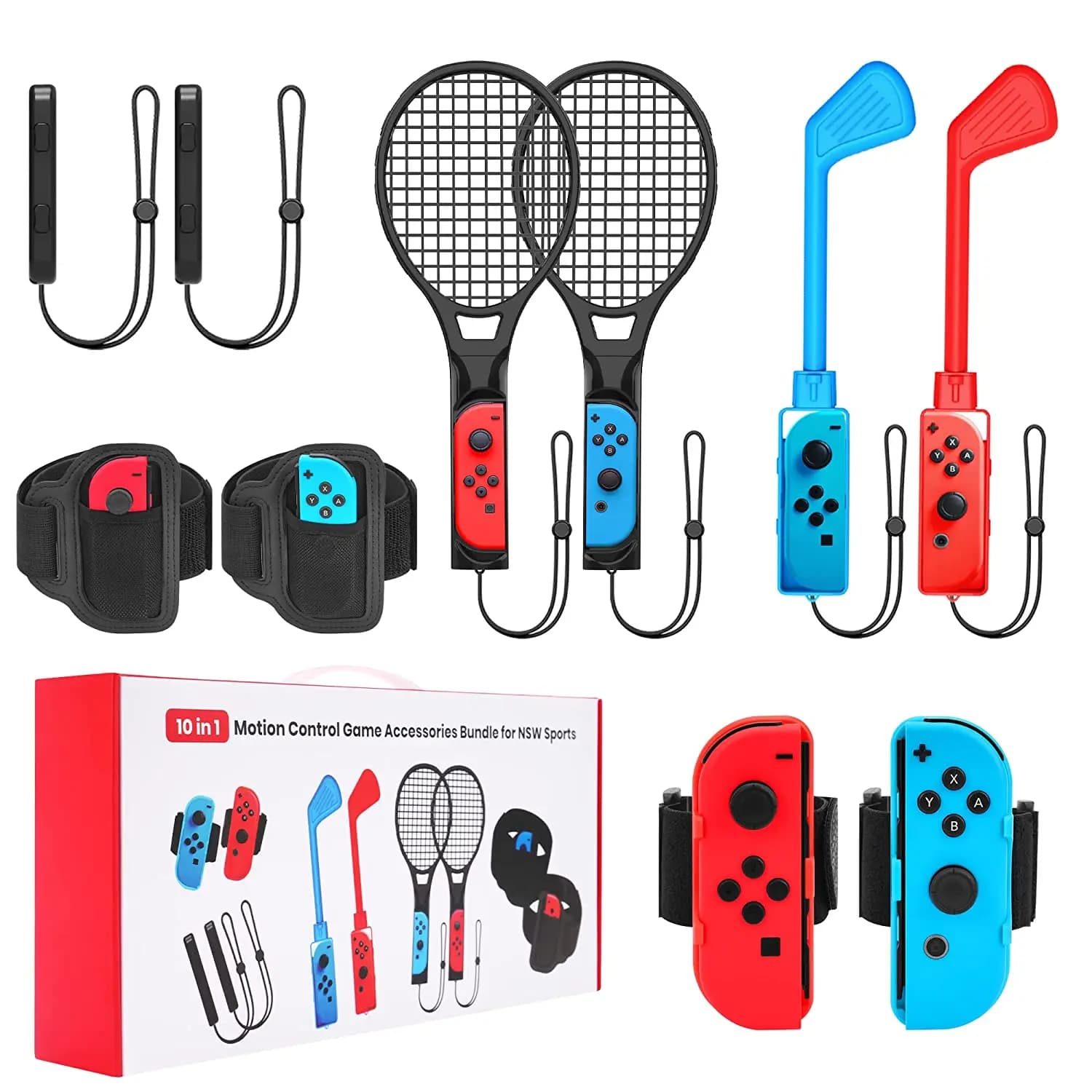 Ensemble d'accessoires de sport Nintendo Switch, kit d'accessoires pour la famille, compatible avec 