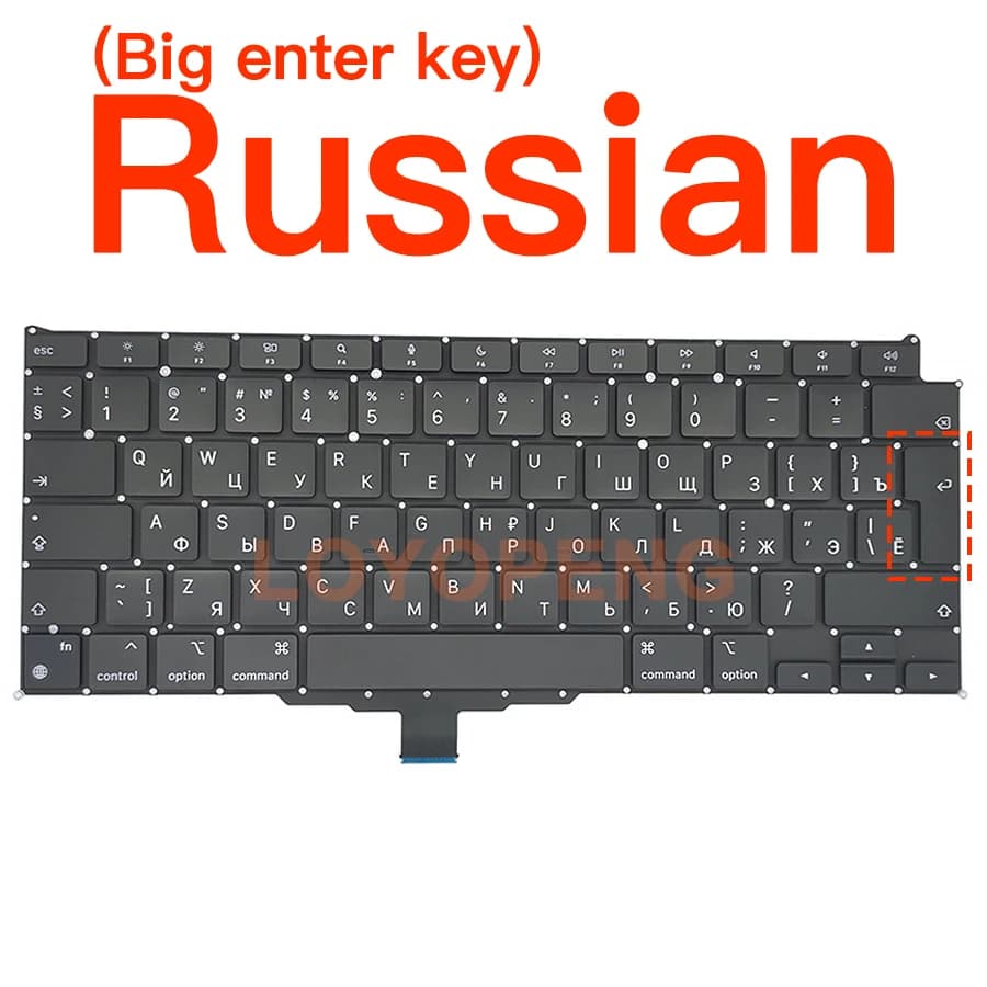 Clavier de remplacement M1 A2337 pour Macbook Air 13 pouces, clavier 2020, disposition US, UK, FR, S