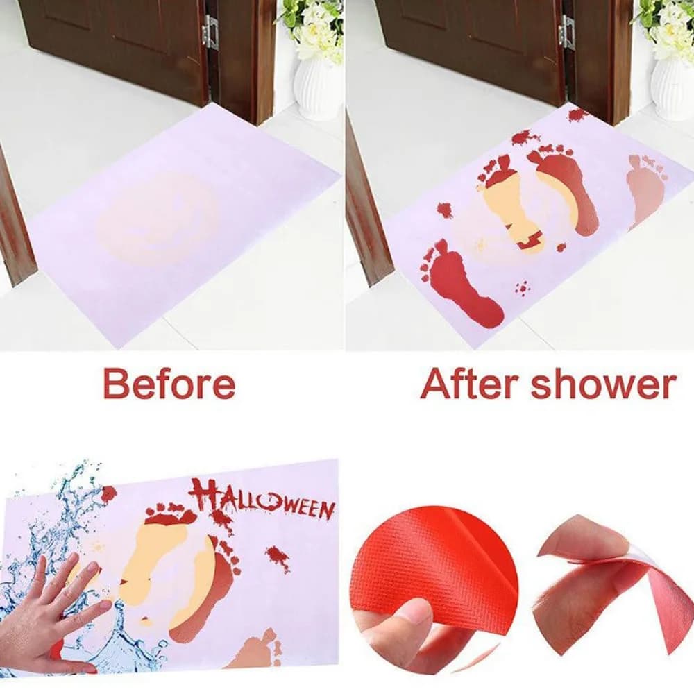 Tapis de bain à couleur sanglante pour Halloween, 40x70cm, antidérapant, pour sol de salle de bain, 
