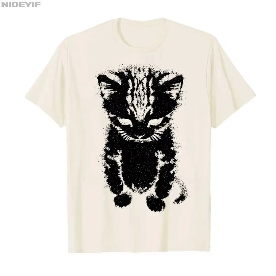 T-shirt tendance 2026 El Gato Sad Kitten Funny Meme Sad Crying Munchkin Cat pour hommes et femmes, e