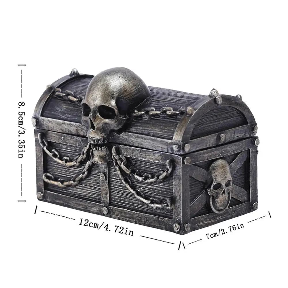 Wisure-Boîte de rangement gothique en résine pour bijoux, coffret de collection avec crâne et equiTr