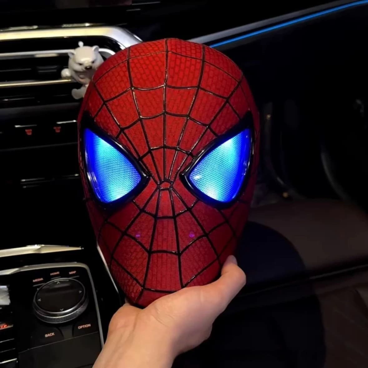 Masque de figurine Spider-Man incroyable 1:1, casque portable avec contrôle d'anneau, lumière oculai