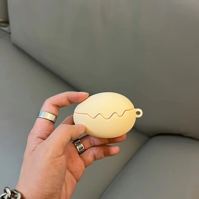 Étui Airpods 4 3 2 Pro 2, étui pour écouteurs en forme d'œuf drôle et mignon avec breloque, étuis po