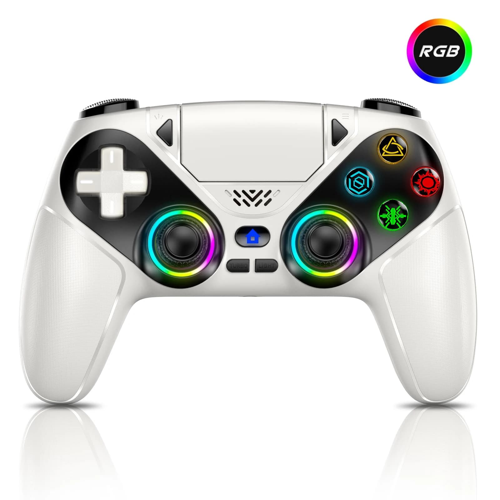Manettes de jeu sans fil Bluetooth avec lumières RGB pour Playstation 5 PS5/PS5 Pro/Slim/PC, joystic