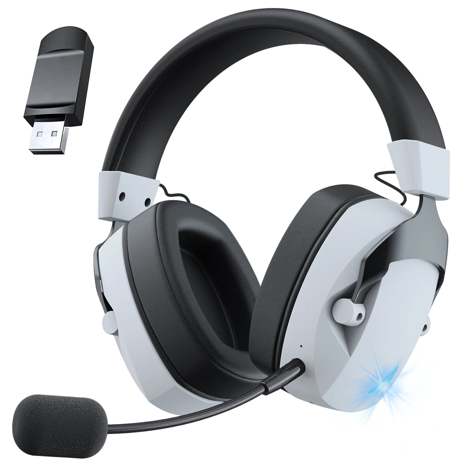 Casque de jeu avec Microphone antibruit détachable, prise filaire 2.4G Bluetooth-USB-3.5mm, 3 Modes 
