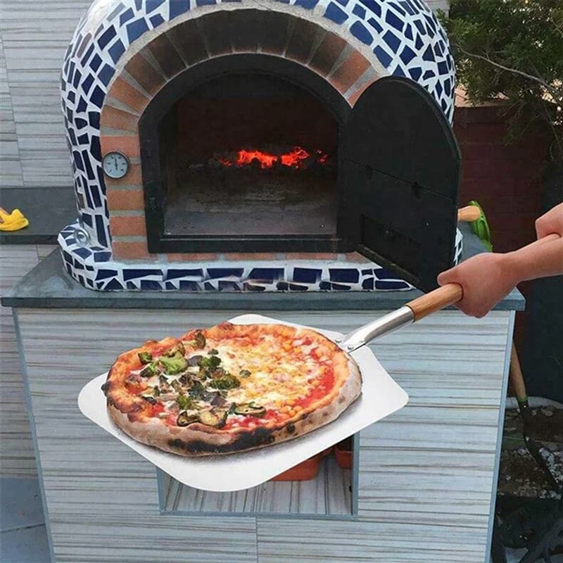 ABKJ-2X pelage de Pizza carré, poussoir à Pizza en aluminium avec manche en bois, poussoir à pain, l