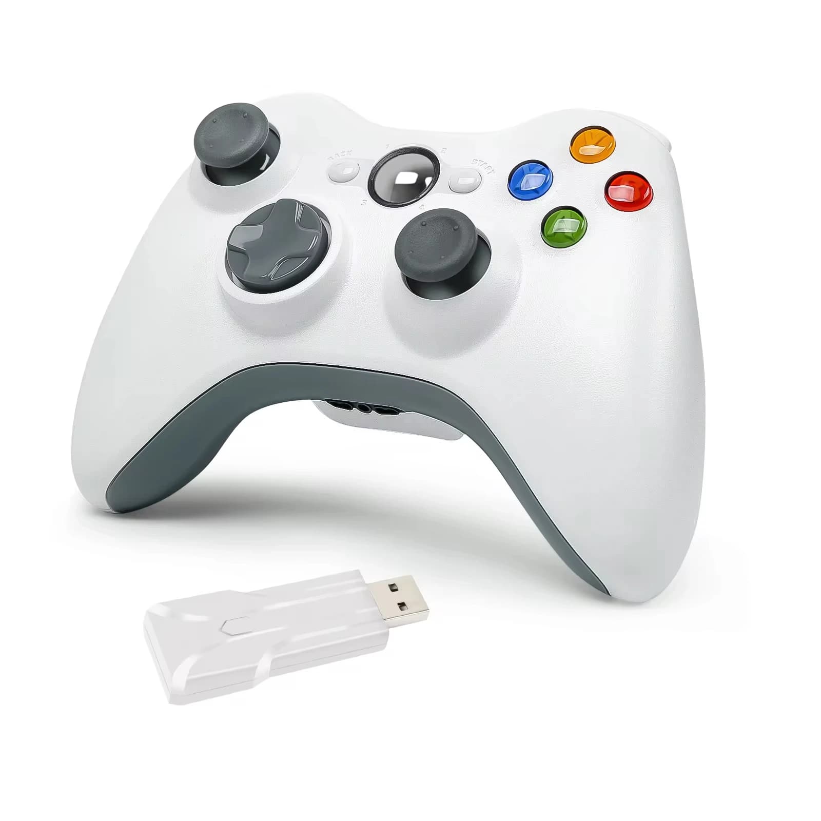 Manette de jeu sans fil 2,4G pour Xbox 360 avec double vibration Turbo, compatible avec Xbox 360/360