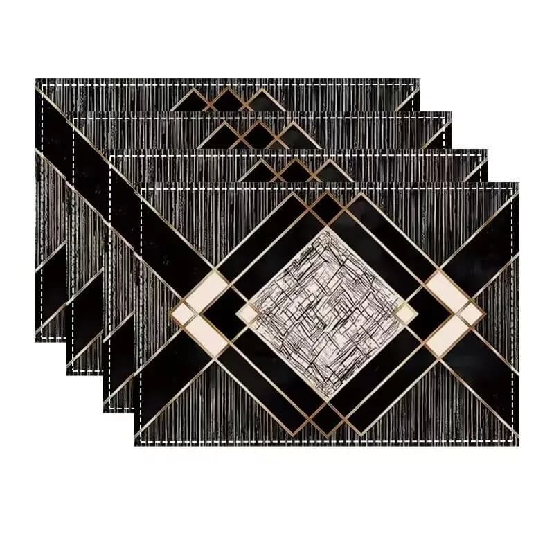 Napperons de Table géométriques de luxe modernes, lavables et imperméables, rectangulaires, pour cui