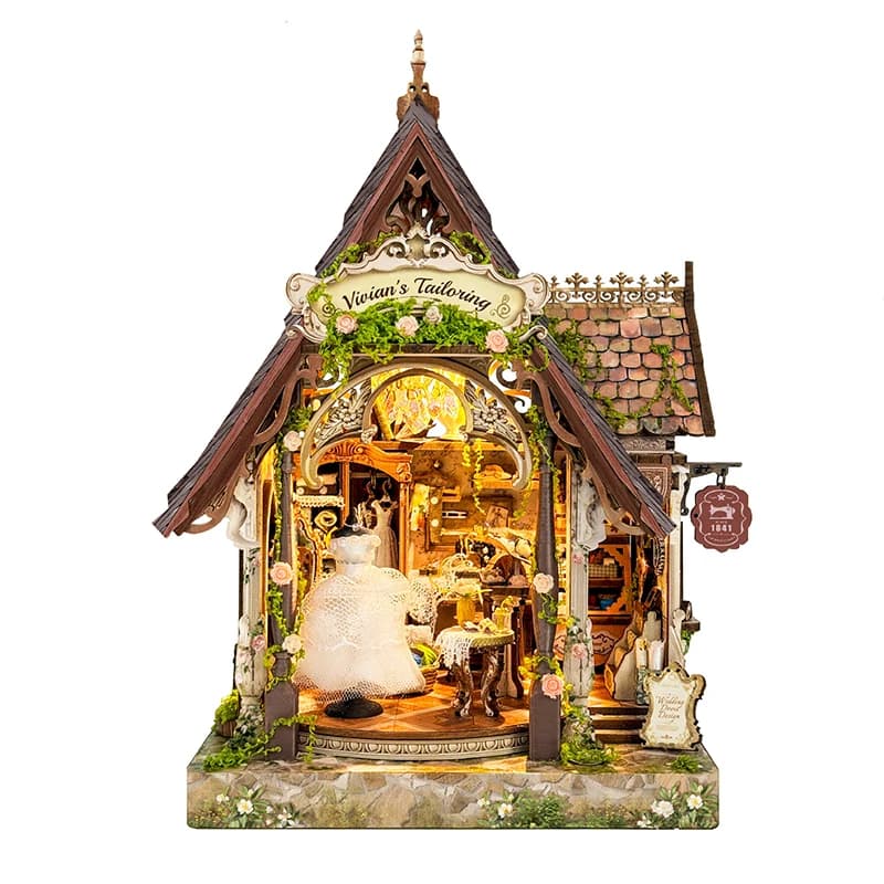 Kit de Bricolage en Bois pour Studio de Coiffure de Rêve, Insert de Bibliothèque, Modèle Miniature a
