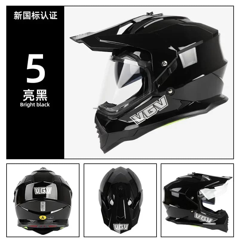 VGV-Casque de motocross avec motif en fibre de carbone, anti-absorbe ouissement, puzzles tout-terrai