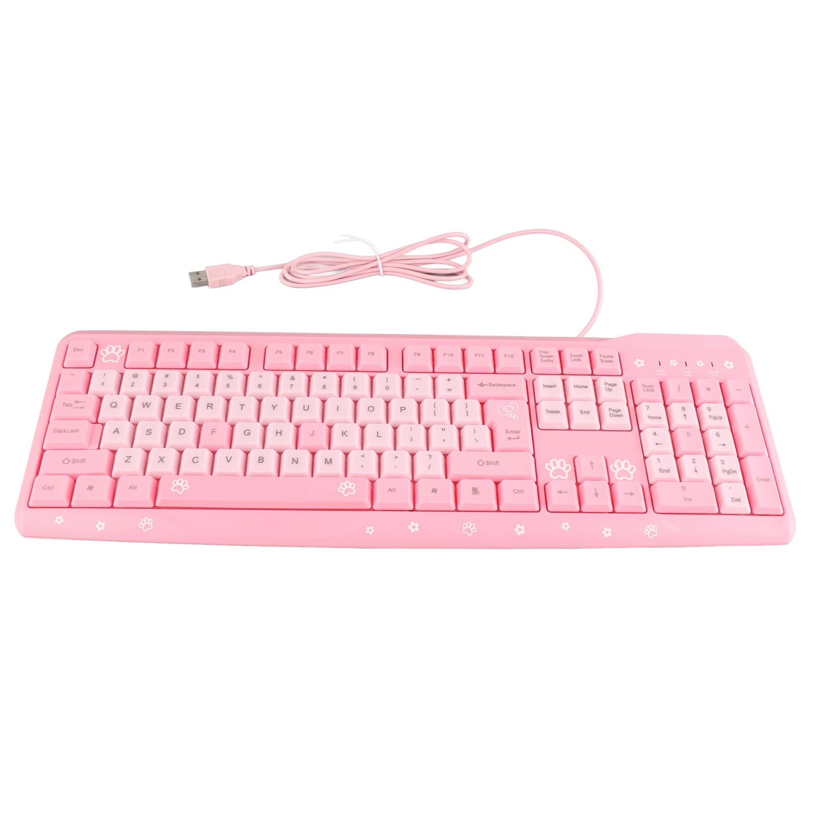 Clavier filaire USB pour ordinateur portable, dessin animé mignon, bureau à domicile, ordinateur, un