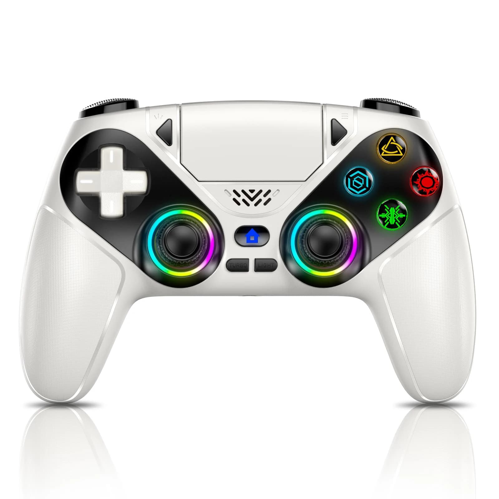 Manette de jeu pour Playstation 5 PS5 Pro/Slim/PC, lumières RGB, contrôleur sans fil, double choc, j