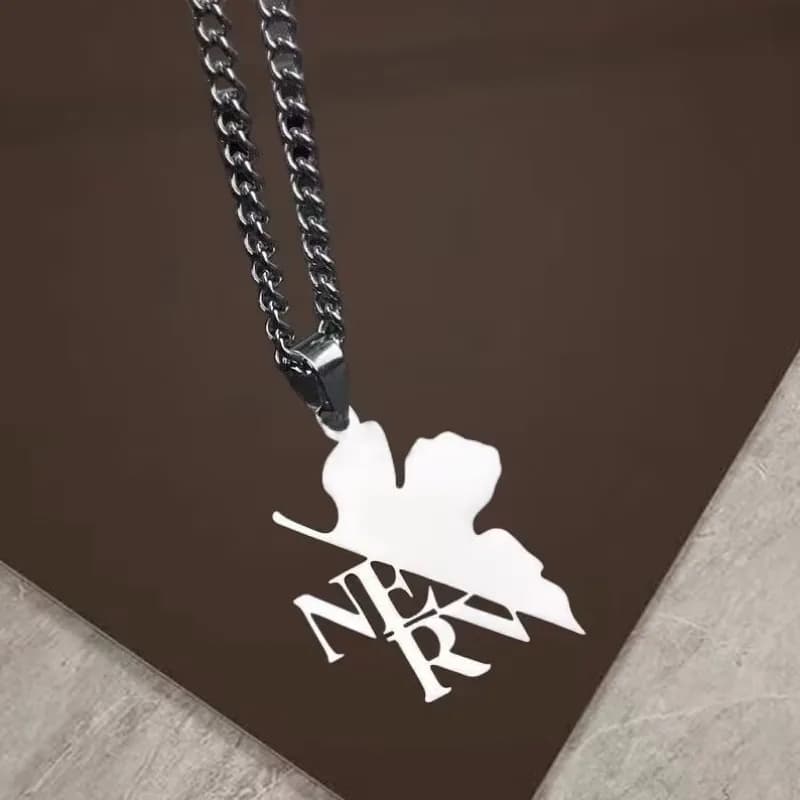 Collier avec symbole NERV de Neon Genesis Evangelion, pendentif en métal, décoration de cosplay, cad
