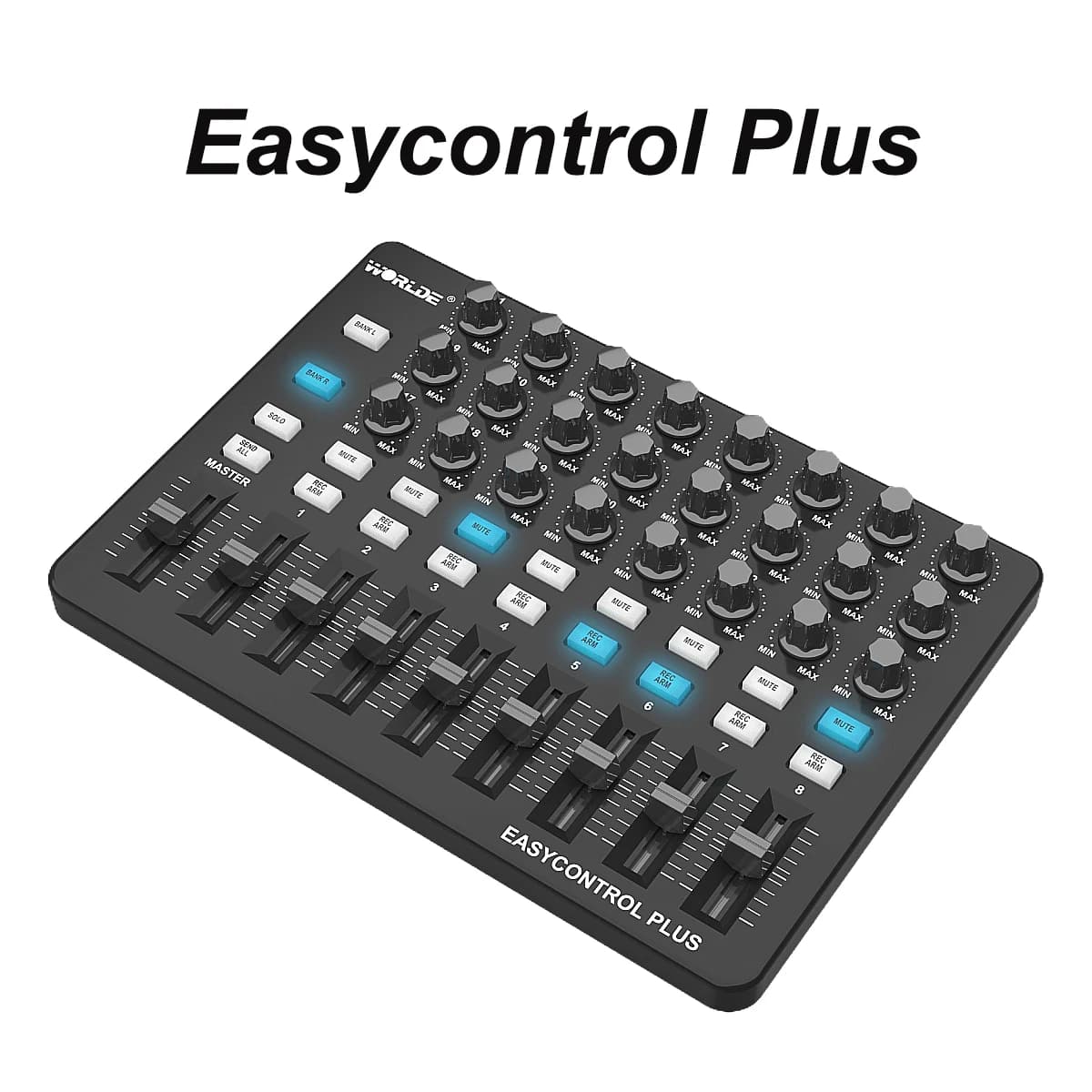 Contrôleur MIDI Worlde Easycontrol Plus – 24 boutons assignables, 9 faders, 18 boutons programmables