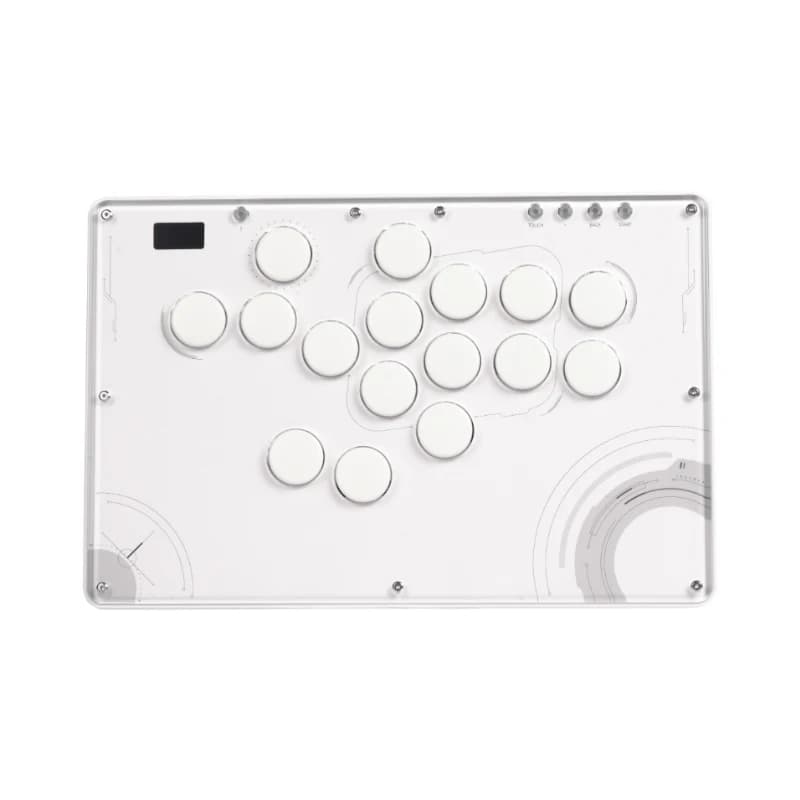 Manette d'arcade sans levier TBGamer V16 Future White, interrupteur à profil bas RGB, double disposi