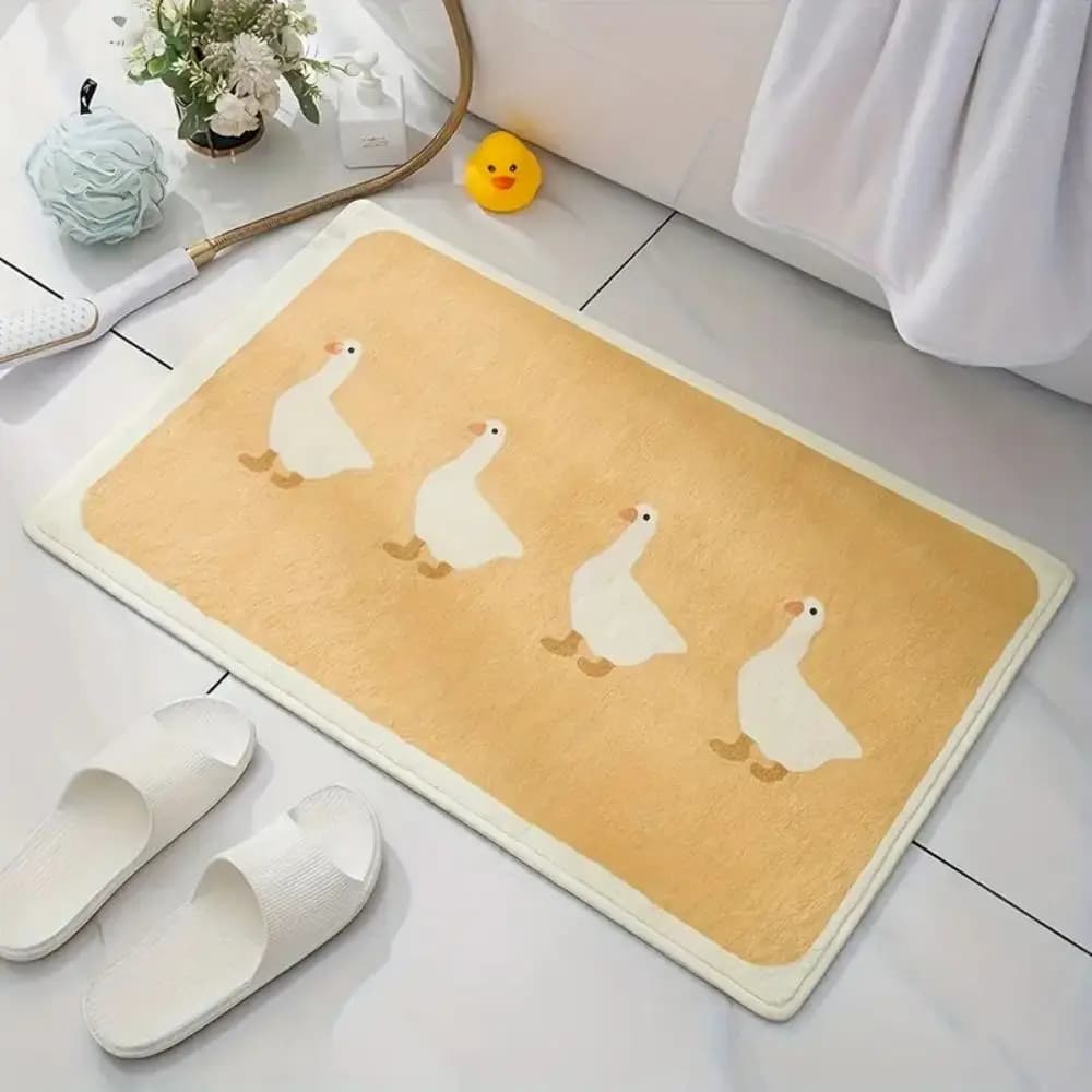 Tapis de canard de dessin animé VIKAMA, décoration de maison, motif Simple, doux et absorbant, porte