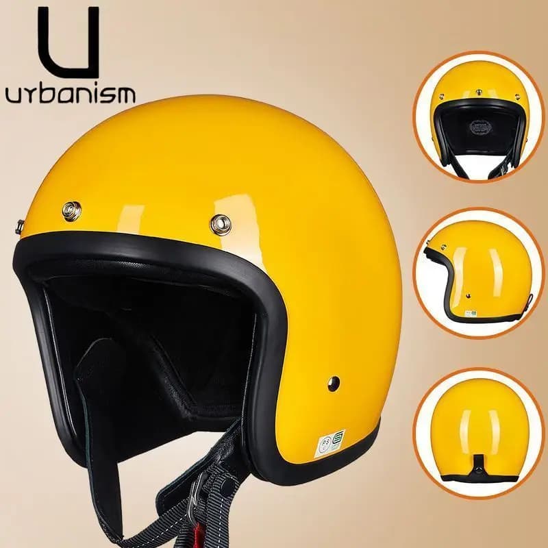 Casque de moto ouvert style japonais et coréen pour homme et femme, protection vintage, homologué DO