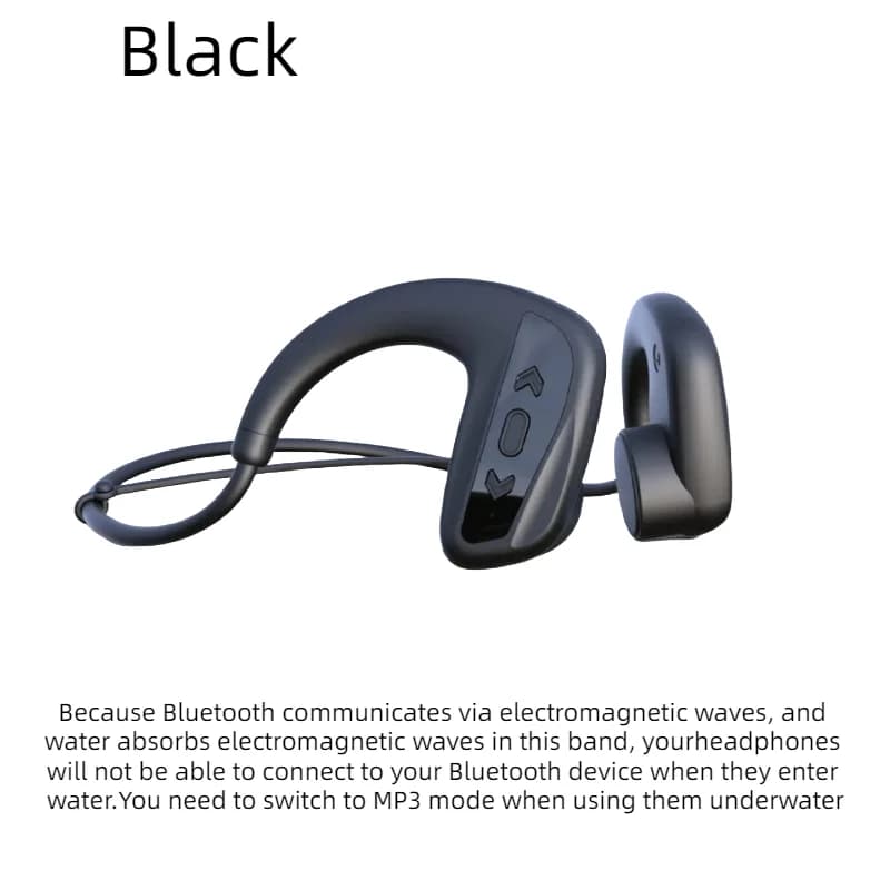 Écouteurs de natation étanches IPX8 à conduction osseuse, Bluetooth 5.4 sans fil, lecteur MP3 32 Go,