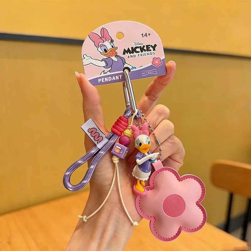 Porte-clés Disney authentique avec poupée Minnie et pendentif Donald Duck, accessoire mignon pour té