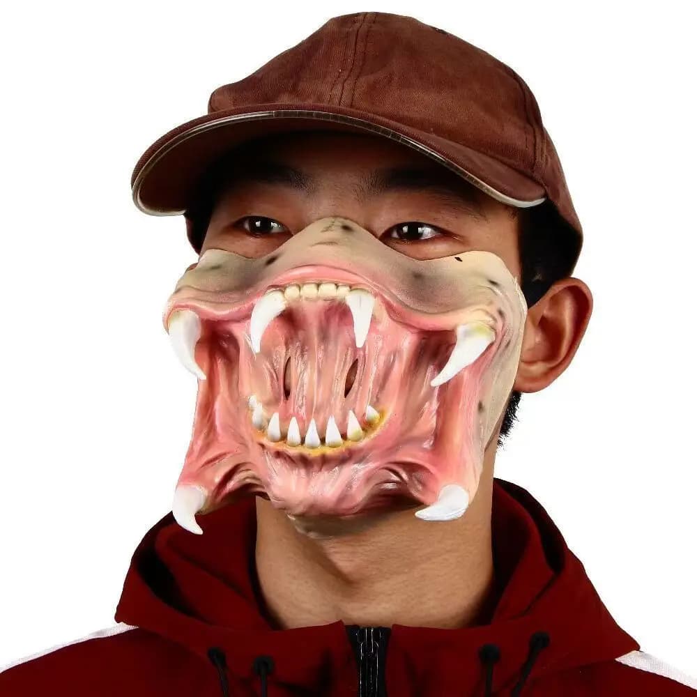 1:1 Alien contre Masque de cosplay prédateur pour adultes, masque en Latex unisexe, casque, accessoi