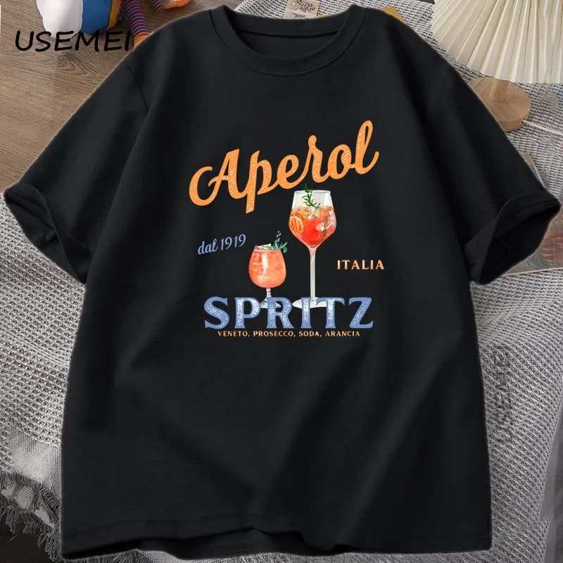 Aperol Spritz T-shirt Aperol Graphique Style Italien T-shirt Italie Été Graphique Tee Respirant Déco