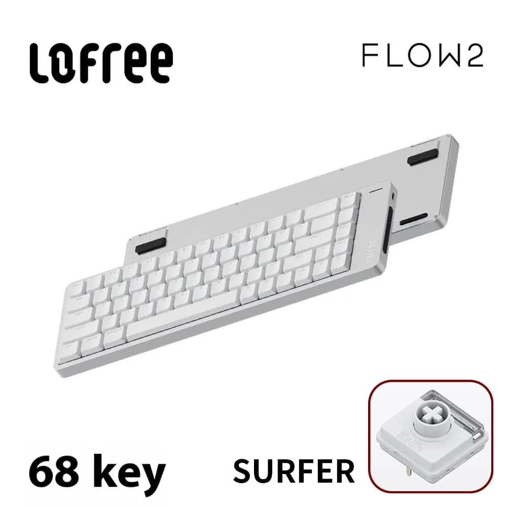 Lofree FLOW2 clavier mécanique bureau d'affaires sans fil Bluetooth filaire son silencieux et doux C