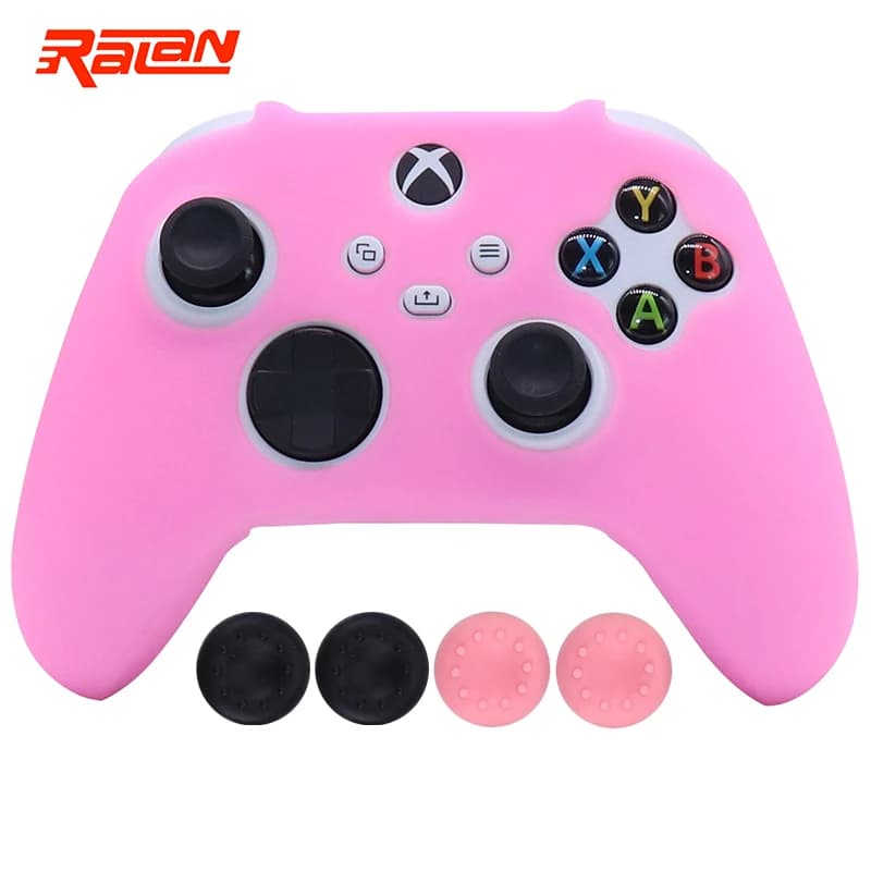 Housse de protection rose en Silicone souple pour manette de jeu, étui de poignée pour manette de je