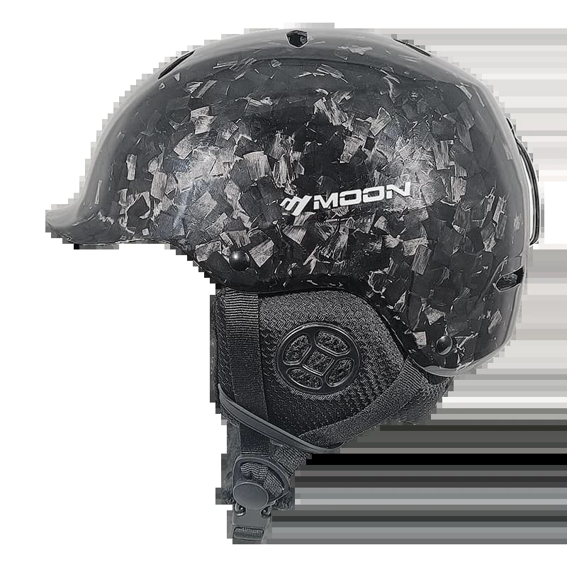 Moon-Casque de ski professionnel avec fibre de carbone ferme, hommes et femmes, patinage sur neige, 