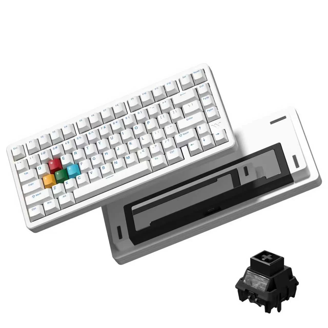 Clavier mécanique sans fil magnétique Womier SK75 TMR, 3 modes, déclenchement rapide, clavier en alu