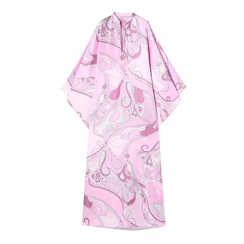 Robes surdimensionnées à manches chauve-souris imprimées numériques pour femmes, robes droites de va