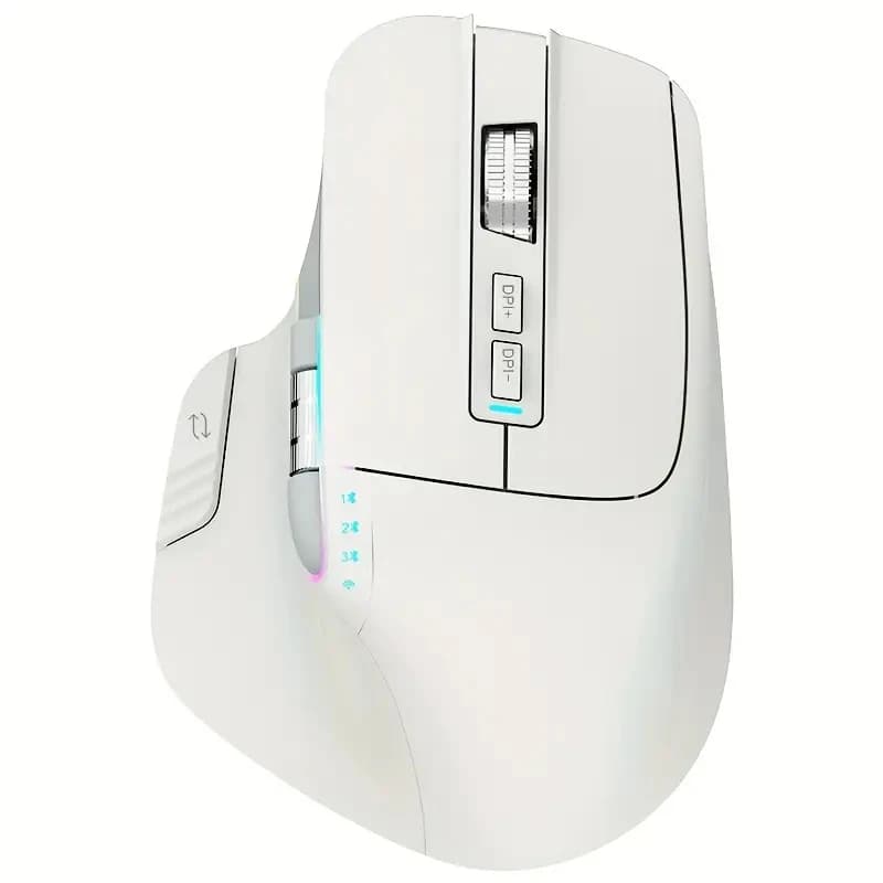 Souris sans fil, 2.4GHz, connexion filaire à trois modes de Type C, souris verticale artificielle, s